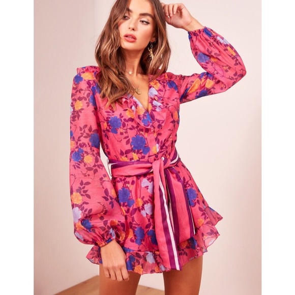 Finders Keepers Pants - Finders Keepers Pink Floral Vision Playsuit Romper